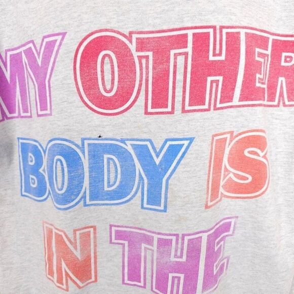 Vintage My Other Body T Shirt Womens Size 2X Gray 90s Sleep Tee In The Shop USA - Picture 2 of 8